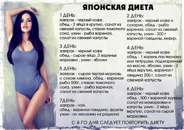 Японская диета на 14 дней меню